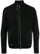 John Varvatos Faux Leather Bomber Jacket - Black