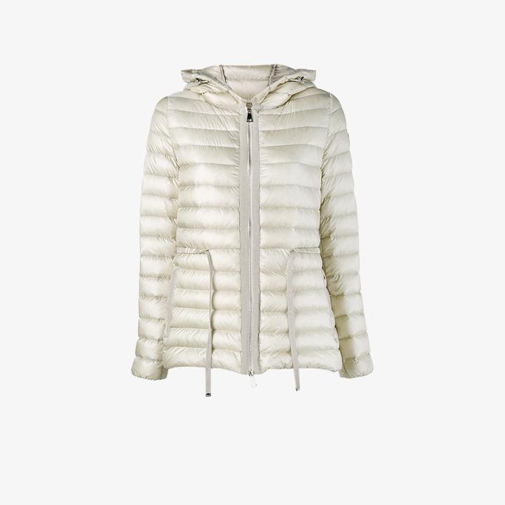 Moncler Quilted Hooded Jacket, Women's, Size: 1, Nude/neutrals, Polyamide/feather Down