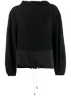 8pm Chastain Hooded Crepe Top - Black