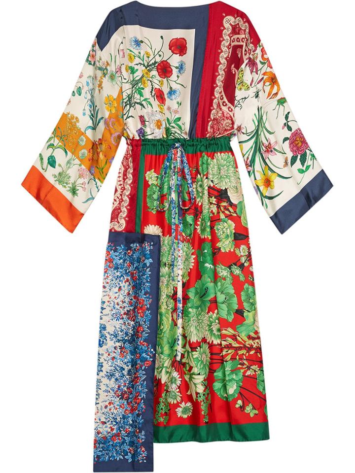 Gucci Patchwork Scarves Kaftan - Multicolour