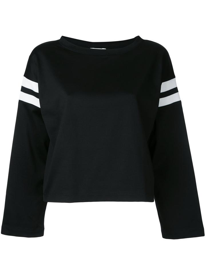 H Beauty & Youth - Striped Flared Sleeves Blouse - Women - Cotton - One Size, Black, Cotton