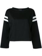 H Beauty & Youth - Striped Flared Sleeves Blouse - Women - Cotton - One Size, Black, Cotton