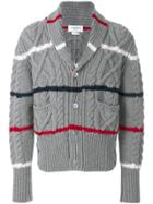 Thom Browne Chunky Knit Striped Cardigan - Grey