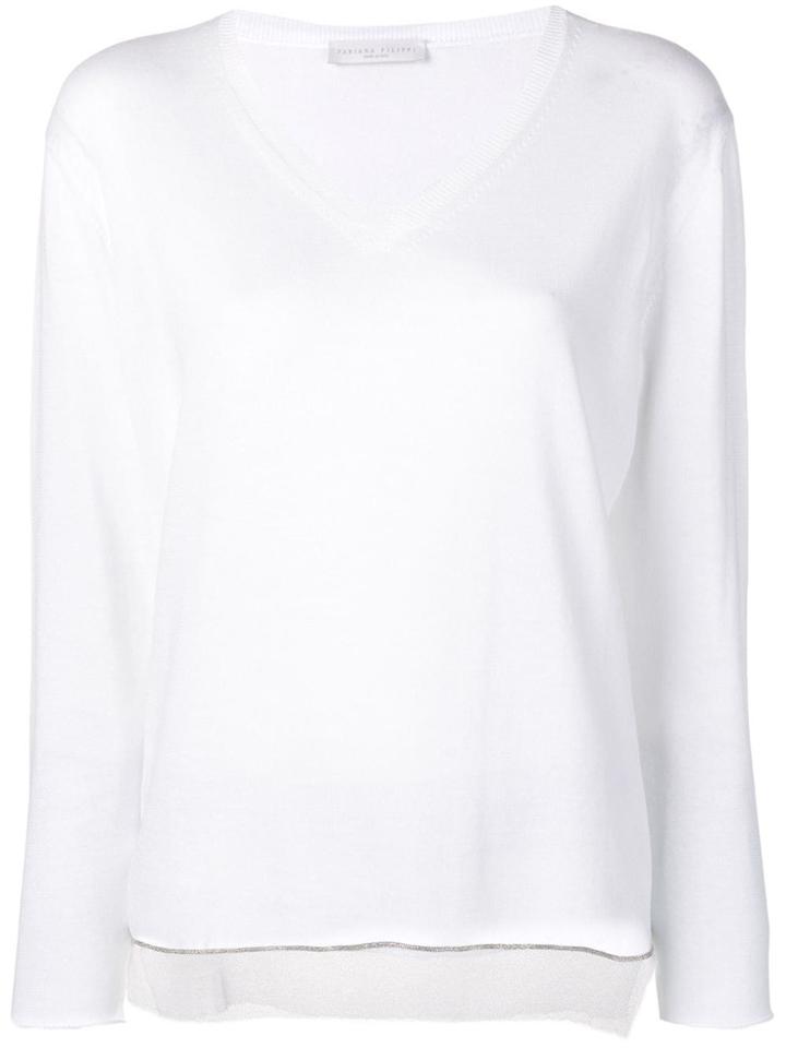 Fabiana Filippi Sheer Panel Sweater - White