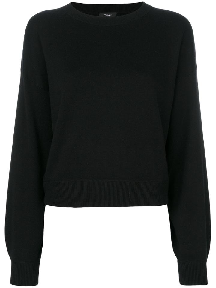 Theory Round Neck Jumper - Black