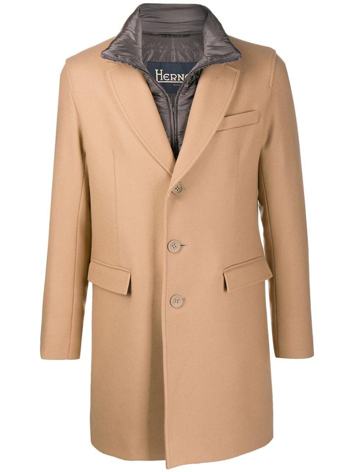Herno Single-breasted Coat - Brown