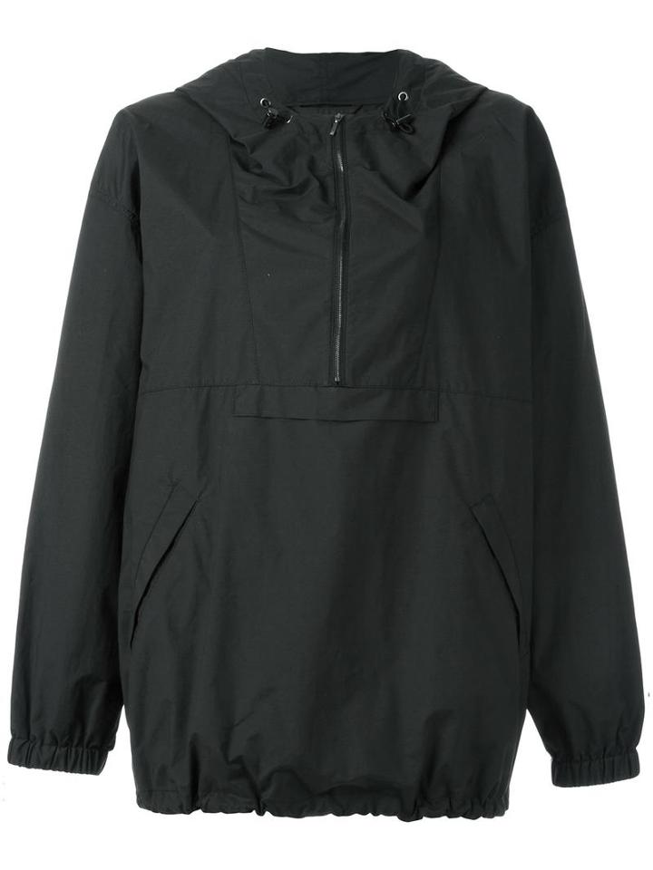 Maison Margiela Half-zip Hooded Jacket, Women's, Size: 42, Black, Polyamide/cotton/polyurethane