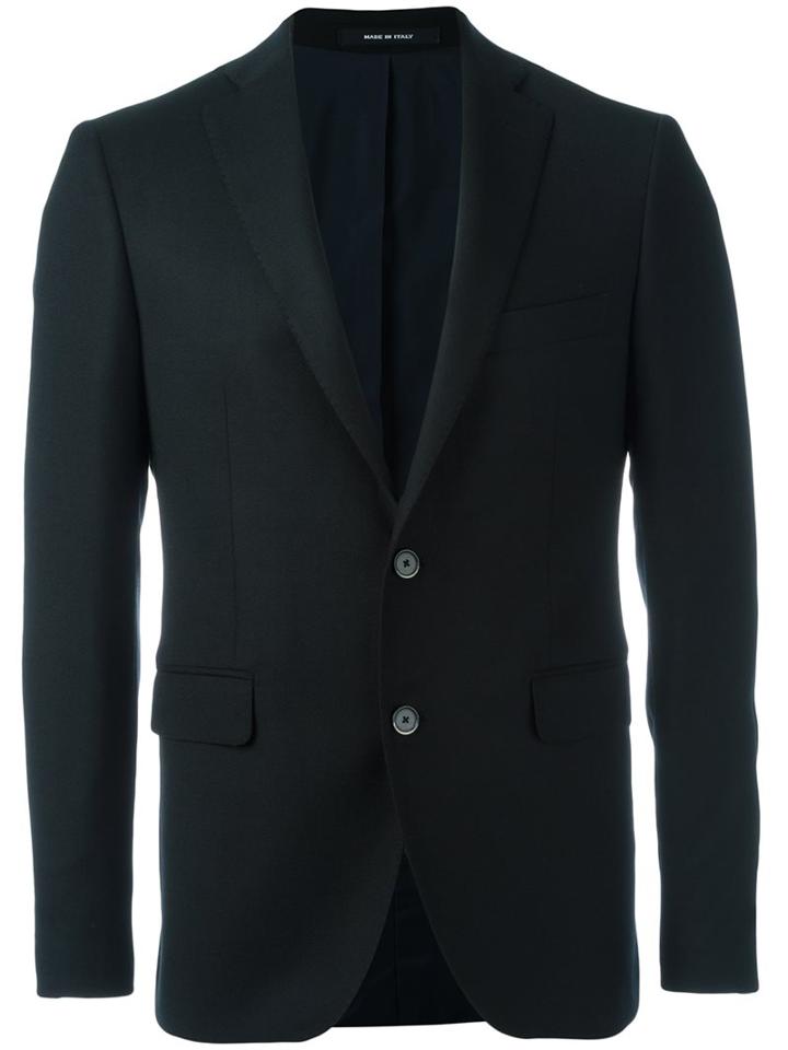 Dinner Two Button Blazer, Men's, Size: 52, Black, Cupro/virgin Wool