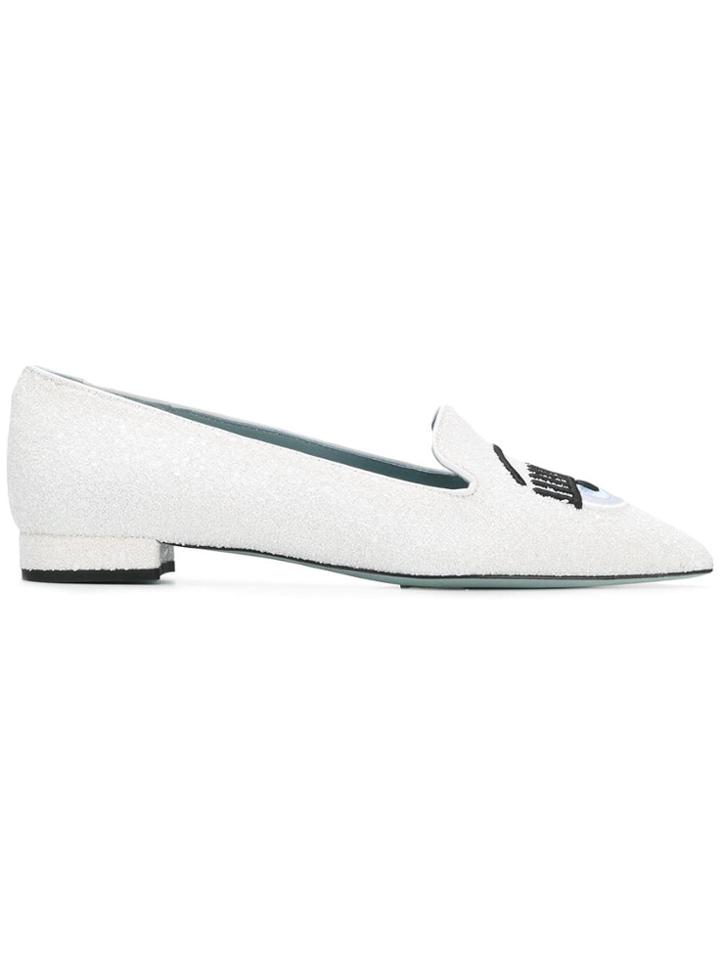 Chiara Ferragni Slippers Glitter - White