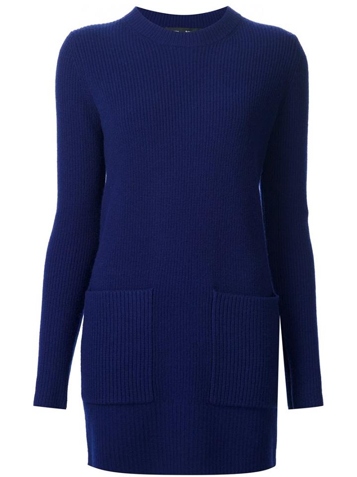 Proenza Schouler Knitted Tunic, Women's, Size: Medium, Blue, Cashmere/wool