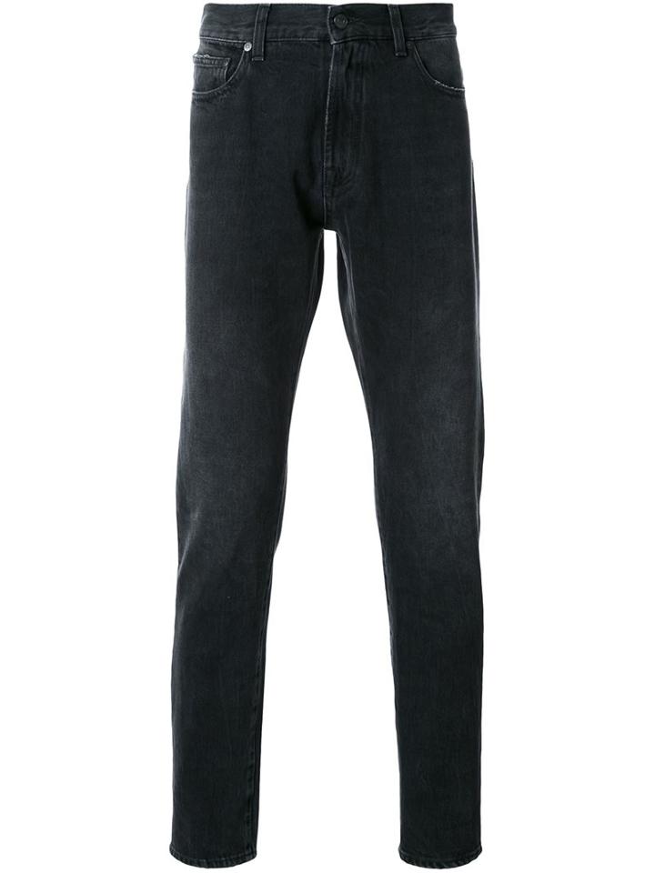Msgm Contrast Fur Panel Jeans, Men's, Size: 50, Grey, Cotton