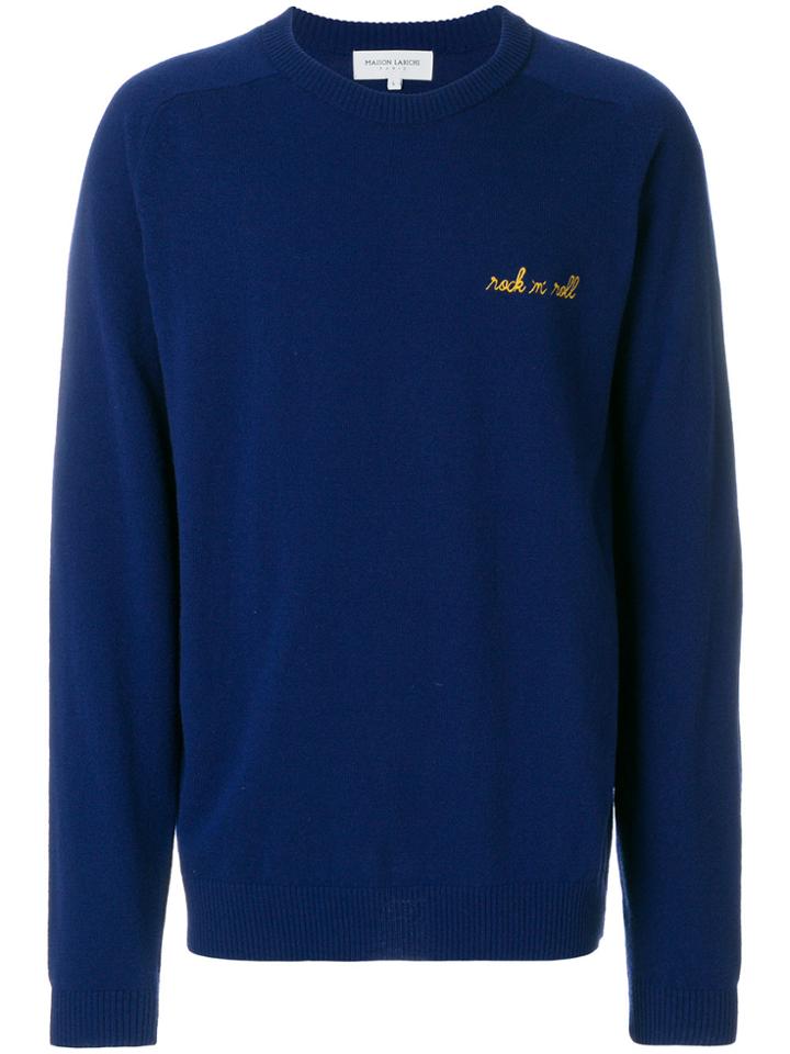 Maison Labiche Rock And Rock Embroidered Jumper - Blue