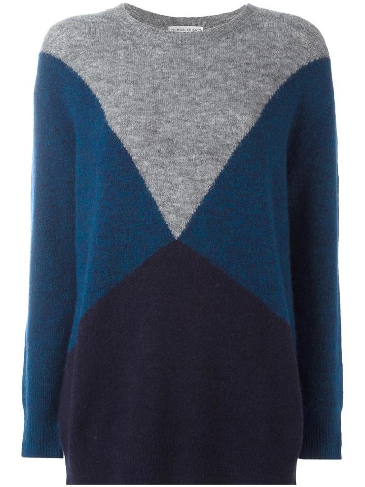 Tsumori Chisato Bicolour Jumper, Women's, Size: 2, Blue, Acrylic/nylon/polyurethane/wool