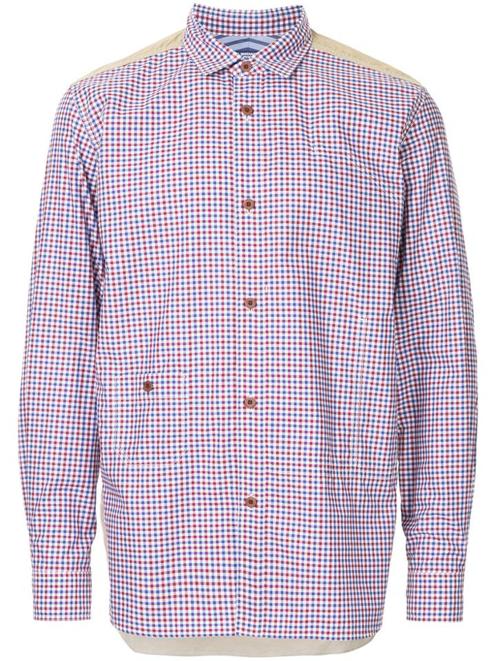 Junya Watanabe Man Two Tone Patch Detail Shirt - Multicolour