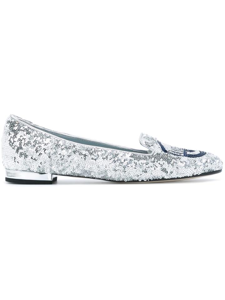 Chiara Ferragni 'flirting' Ballerina Shoes - Metallic