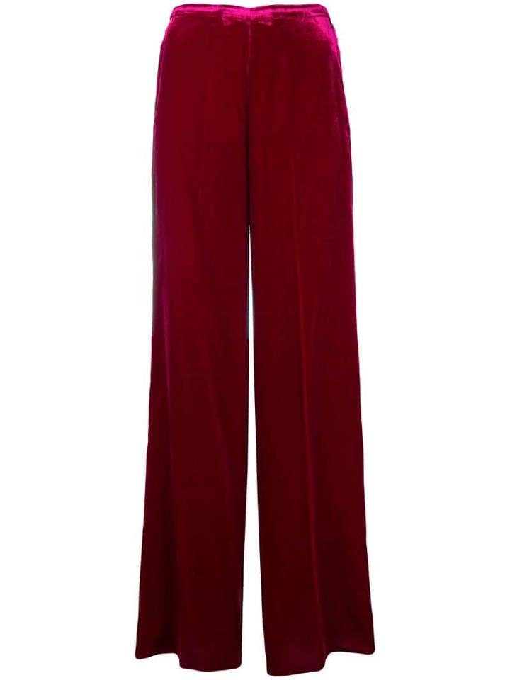 Forte Forte Relaxed Fit Velvet Trousers - Red