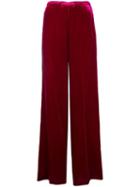 Forte Forte Relaxed Fit Velvet Trousers - Red