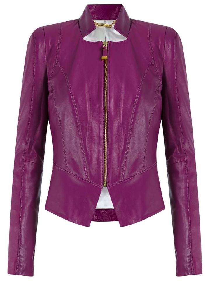 Tufi Duek Leather Jacket, Women's, Size: 40, Pink/purple, Leather