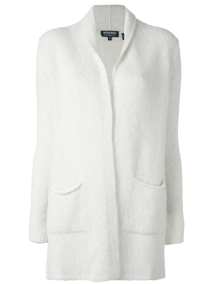 Woolrich Open Front Cardigan, Women's, Size: Small, White, Alpaca/polyamide