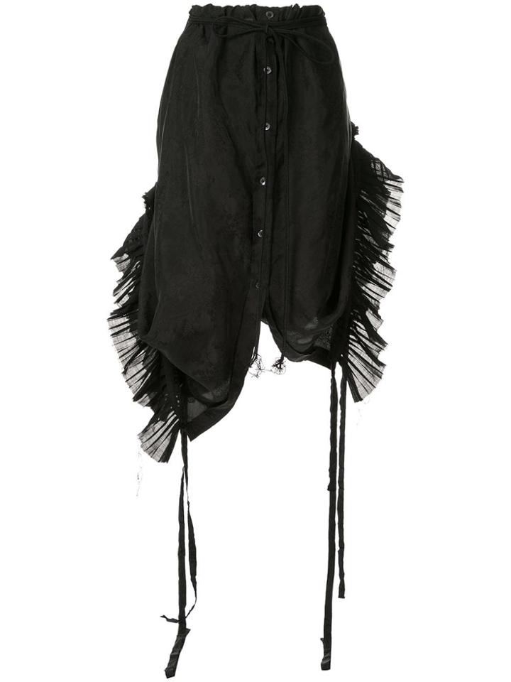 Ann Demeulemeester Pleated Inserts Skirt - Black
