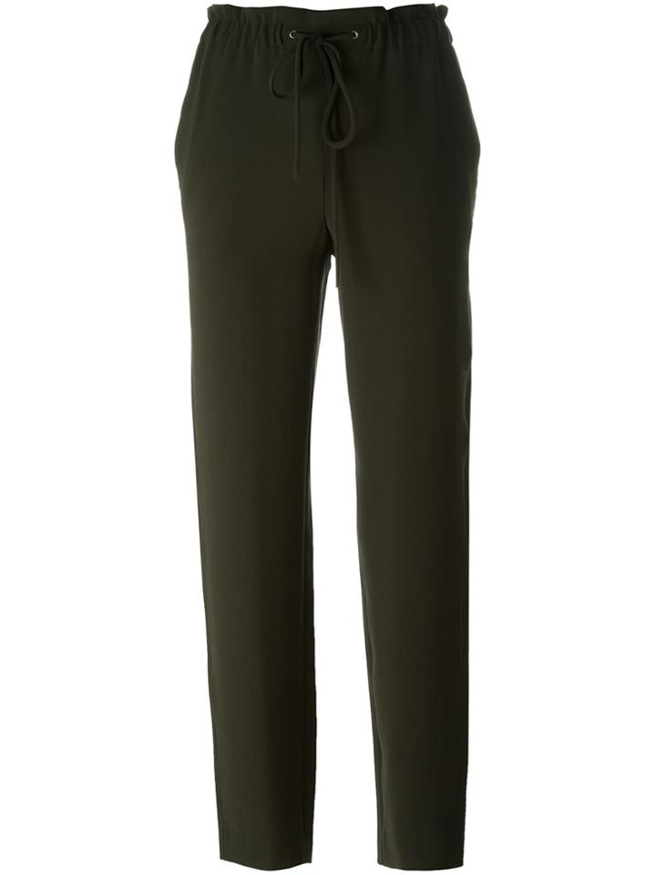 Theory Elastic Waist Trousers - Green
