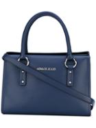 Armani Jeans - Double Handles Structured Tote - Women - Cotton/polyester/polyurethane/viscose - One Size, Blue, Cotton/polyester/polyurethane/viscose