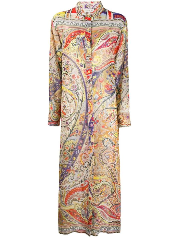 Etro Paisley Shirt Maxi Dress - Neutrals