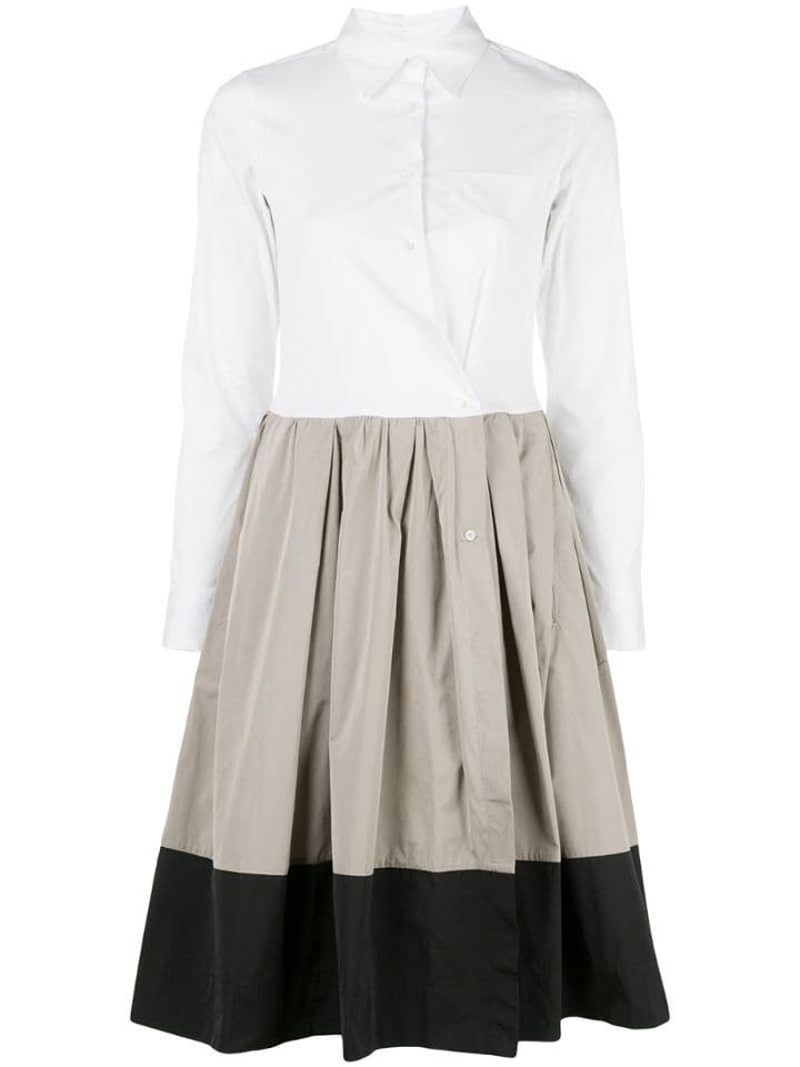 Sara Roka Elenat Tri-colour Shirt Dress - White