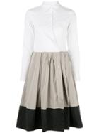 Sara Roka Elenat Tri-colour Shirt Dress - White