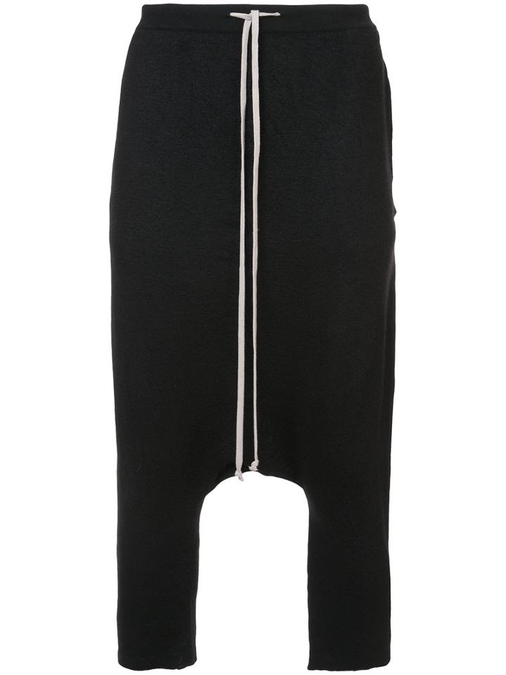 Rick Owens - Cashmere Drop-crotch Cropped Trousers - Men - Cashmere - 48, Black, Cashmere