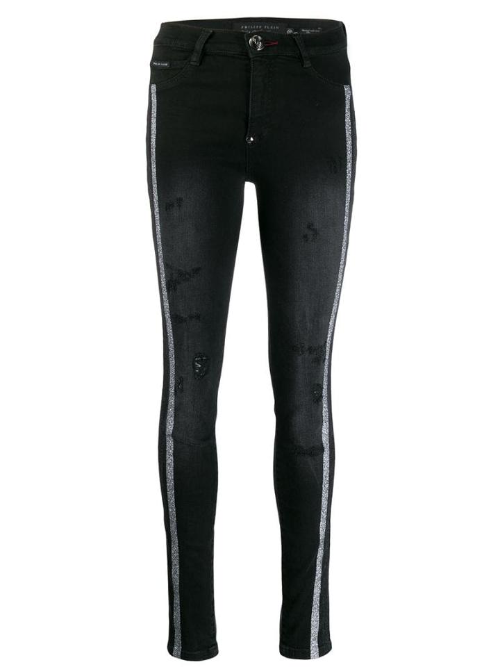 Philipp Plein Distressed Statement Jeggings - Black