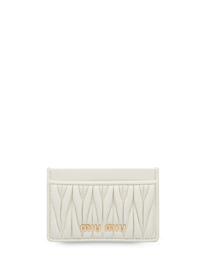 Miu Miu Matelassé Texture Cardholder - White
