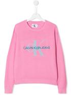 Calvin Klein Kids Teen Logo Print Sweatshirt - Pink