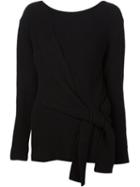 3.1 Phillip Lim Draped Tie-detail Jumper, Women's, Size: Medium, Black, Cashmere/wool/yak