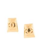 Chanel Pre-owned Cc Geometric Earrings - Gold