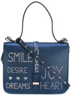 Red Valentino Studded Medium Tote, Women's, Blue, Leather/metal