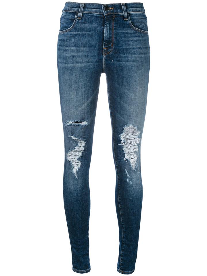 J Brand Maria Decoy Destroyed Jeans, Women's, Size: 25, Blue, Cotton/polyurethane