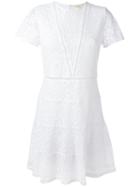 Michael Michael Kors - Leopard Knit Flared Dress - Women - Cotton/polyamide/polyester/viscose - 8, White, Cotton/polyamide/polyester/viscose