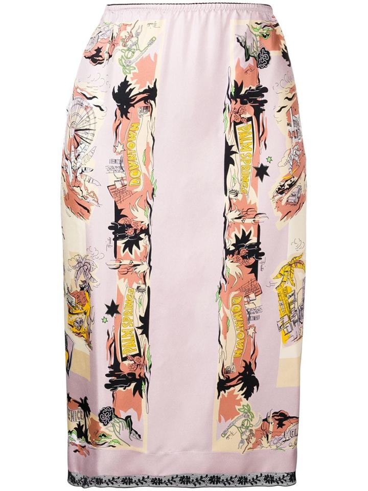 Emilio Pucci Graphic Print Skirt - Pink & Purple