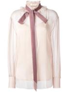 See By Chloé Velvet Collar Blouse, Women's, Size: 38, Nude/neutrals, Polyamide/viscose/polyester