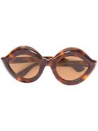 Gucci Eyewear Flared Sunglasses - Brown