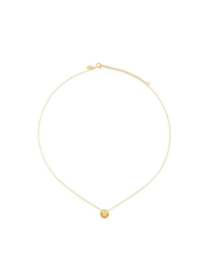Ruifier Smile Pendant Short Necklace, Women's, Metallic