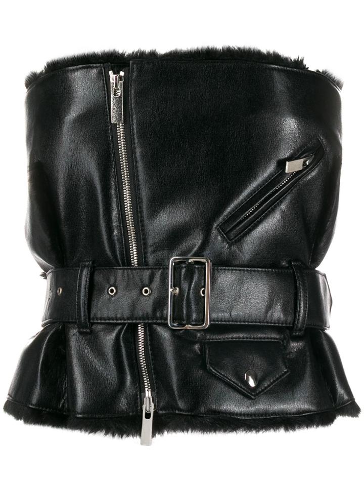 Comme Des Garçons Noir Kei Ninomiya Strapless Biker Top - Black