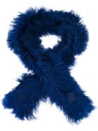 Charlotte Simone Fur Scarf, Women's, Blue, Lambs Wool
