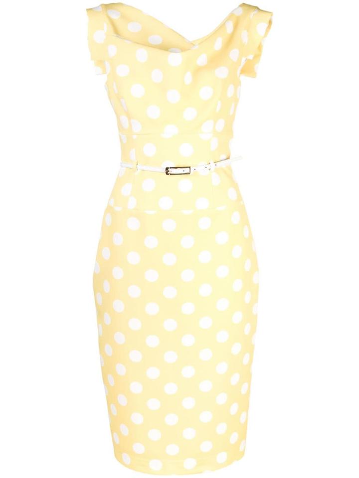 Black Halo Polka Dot Dress - Yellow