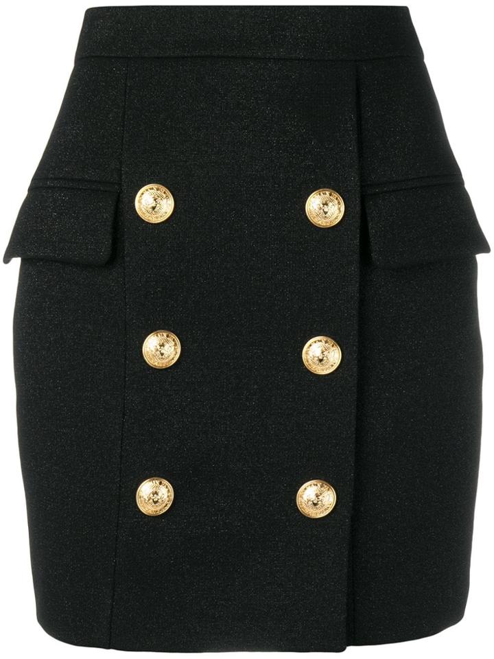 Balmain Double Breasted Skirt - Black