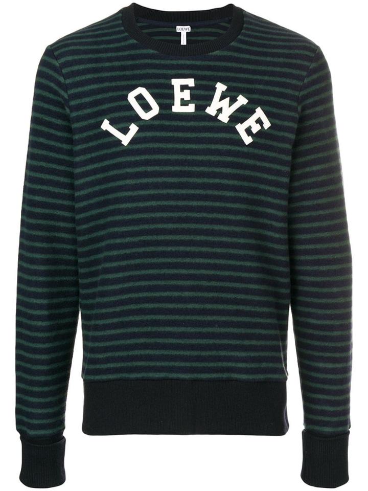 Loewe Logo Striped Sweatshirt - Blue
