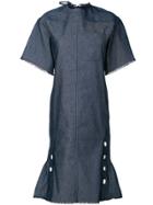 Eudon Choi Raw Edge Button Detail Dress - Blue