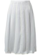 Red Valentino Pleated Midi Skirt, Women's, Size: 46, Grey, Polyester/polyamide