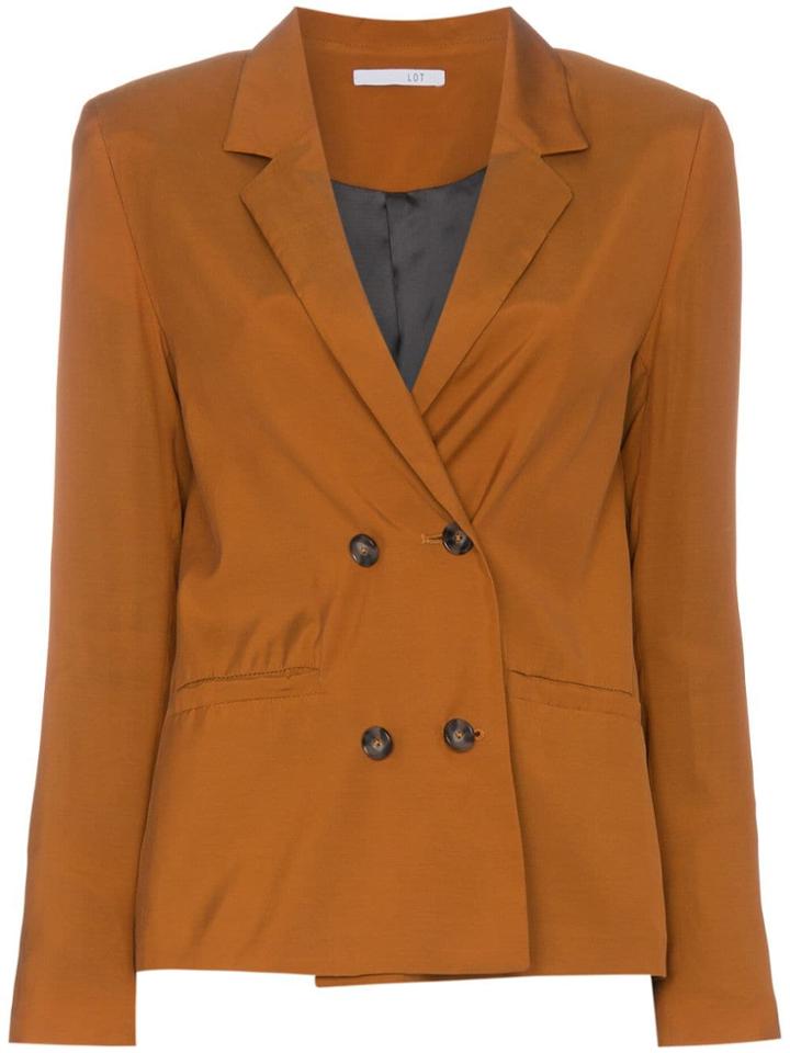 Lot78 Double-breasted Blazer - Yellow & Orange